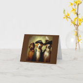 Honden als drie musketiers kaart (Gele Bloem)