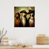 Honden als drie musketiers poster (Keuken)