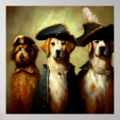 Honden als drie musketiers poster (Voorkant)