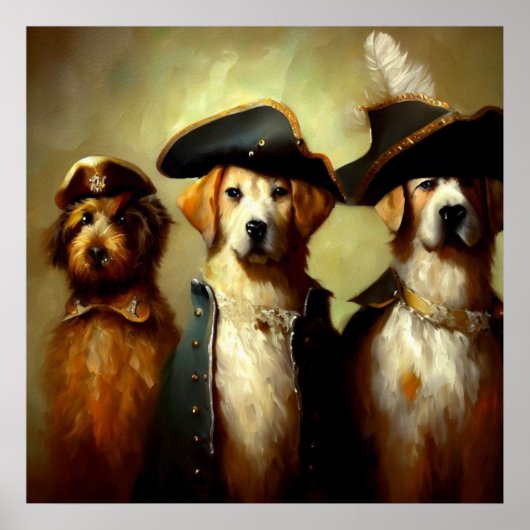 Honden als drie musketiers poster (Voorkant)