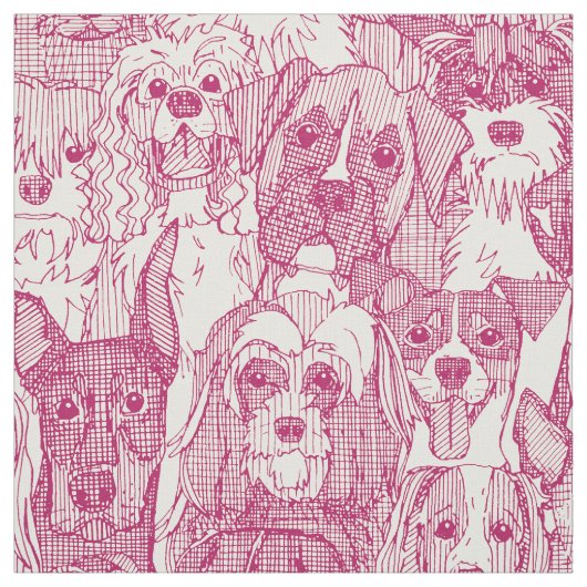 honden aplenty cherry parel stof (Swatch)