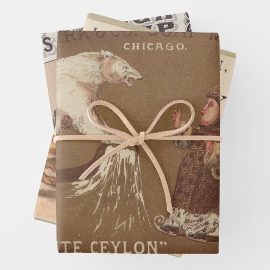 Honden Beer  Amerikaanse Adverteren kunst | Inpakpapier Vel (In situ)