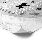 honden begroeten mensen getolereerd grijs en wit d poster (Hoek)