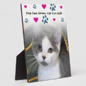 Honden beschikken over personeel in eigenaarscatte fotoplaat (Zijkant)