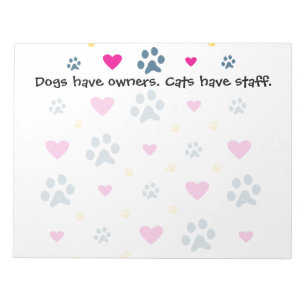 Honden beschikken over personeel in eigenaarscatte notitieblok