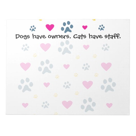 Honden beschikken over personeel in eigenaarscatte notitieblok (Voorkant)