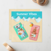 Honden bij Beach Summer Vibes Notitiekaartje (Voorkant / Achterkant in situ)