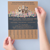 Honden bij de bloemen afspraak ticket onderneming flyer (Hand)