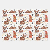 Honden Birthday Voeg een naamset van 3 toe Inpakpapier Vel (Voorkant 3)