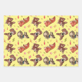 Honden Birthday Voeg een naamset van 3 toe Inpakpapier Vel (Voorkant 2)