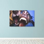 Honden blaffen canvas afdruk (Insitu (Houten vloer))