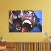 Honden blaffen canvas afdruk (Insitu (Woonkamer))