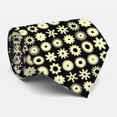 Honden - Bleek geel op zwart Stropdas (Opgerold)