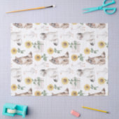 Honden, Bloemen en Eenden op Witte Ontkoppeling Tissuepapier (Craft)