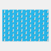 Honden, bloemen, zeegaand, set van 3-cadeaubonen inpakpapier vel (Voorkant 3)