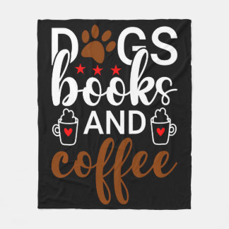 Honden boeken en koffie fleece deken
