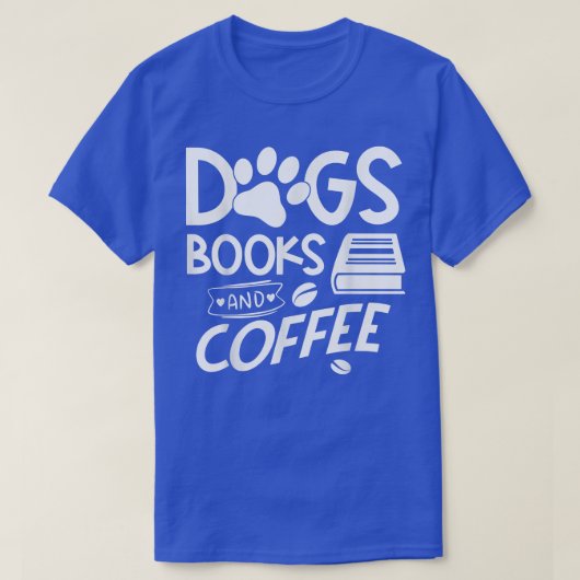 Honden boeken en koffie t-shirt (Design voorkant)