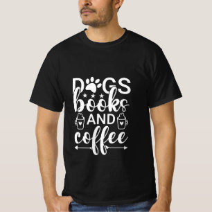 Honden, boeken en koffie t-shirt