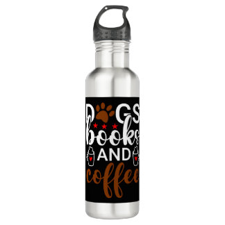 Honden boeken en koffie waterfles 