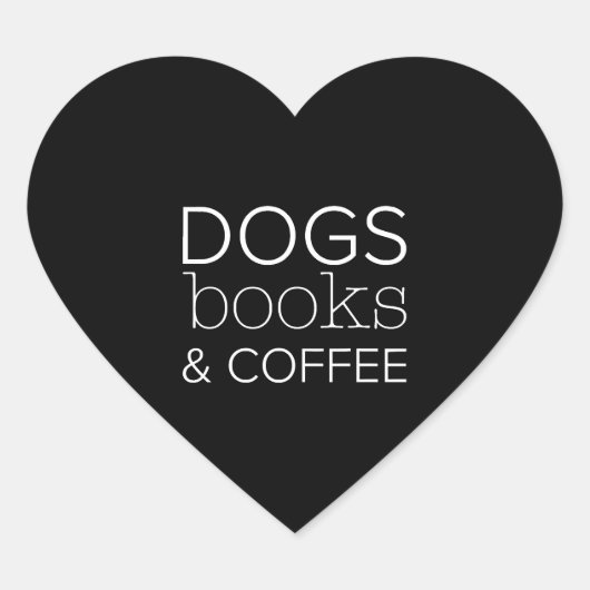 Honden Boeken Koffie Boekworm Hond Mam Hart Sticker (Voorkant)