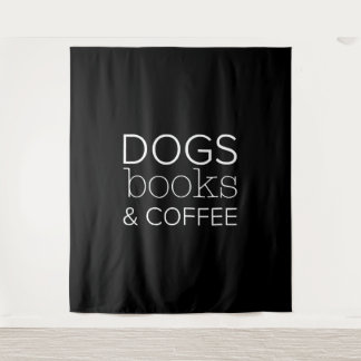 Honden Boeken Koffie Boekworm Hond Mam Wandkleed
