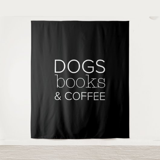 Honden Boeken Koffie Boekworm Hond Mam Wandkleed (Voorkant)