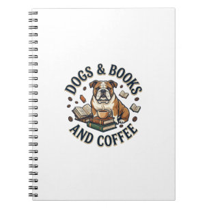 Honden Boeken Koffie Bulldog Stapel Beker_1 Notitieboek