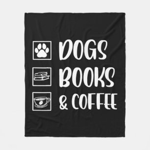 Honden boeken koffie grappige hond fleece deken