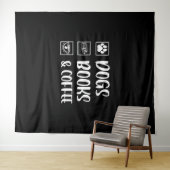 Honden boeken koffie grappige hond wandkleed (In Situ (horizontaal))