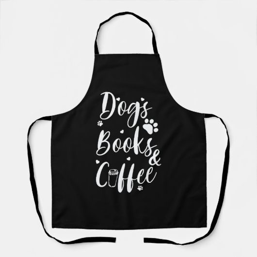 Honden Boeken Koffie Hond Liefhebber Boek Wurm Schort (Voorkant)