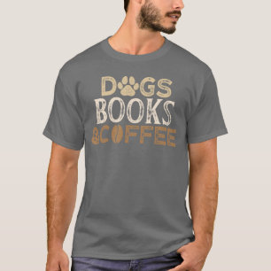 Honden Boeken Koffie retro T-shirt