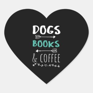 Honden Boeken Koffie Weekend Dierenvriend Hart Sticker