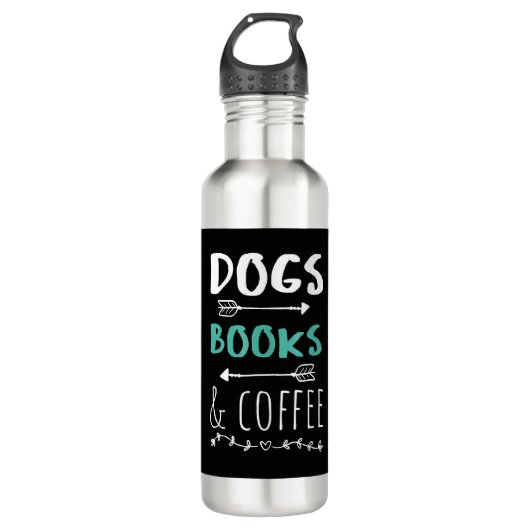 Honden Boeken Koffie Weekend Dierenvriend Waterfles (Voorkant)