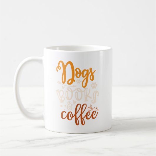 Honden, boeken, koffieontwerp koffiemok (Links)