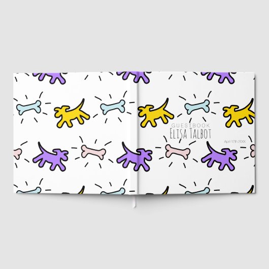 Honden Botten Graffiti stijl Kinderen Birthday Gue Gastenboek (Volledig)