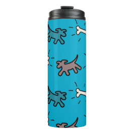 Honden Botten Graffiti Style Blue Thermal Trumbler Thermosbeker