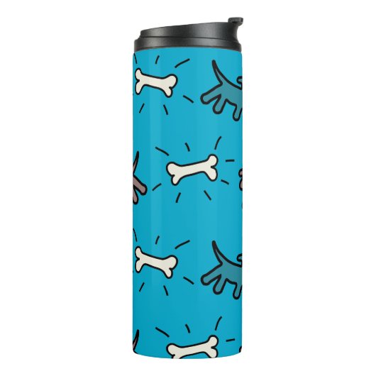 Honden Botten Graffiti Style Blue Thermal Trumbler Thermosbeker (Gedraaid links)