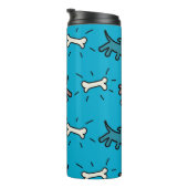 Honden Botten Graffiti Style Blue Thermal Trumbler Thermosbeker (Geroteerd rechts)