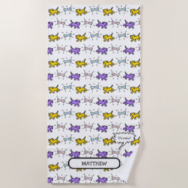 Honden Botten PY Graffiti Stijl Naam Strandlaken