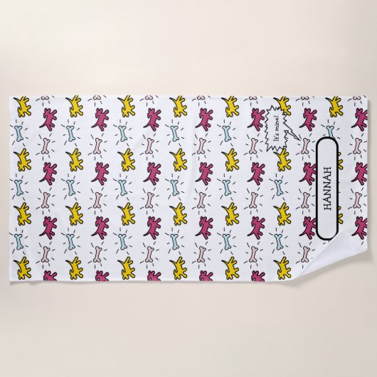 Honden Botten RY Graffiti Stijl Naam Strandlaken (Voorkant)