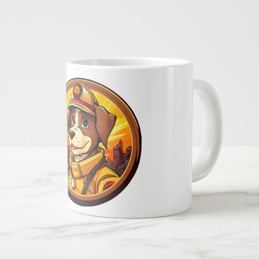 Honden Brandweerman Grote Koffiekop (Voorkant rechts)