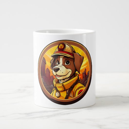 Honden Brandweerman Grote Koffiekop (Voorkant)