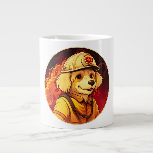 Honden Brandweerman Grote Koffiekop (Voorkant)
