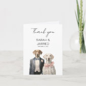 Honden bruid & bruidegom bruiloft bedankkaart (Voorkant)
