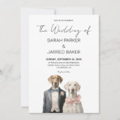 Honden bruid & bruidegom bruiloft kaart (Voorkant)