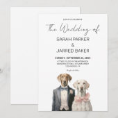 Honden bruid & bruidegom bruiloft kaart (Voorkant / Achterkant)