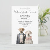 Honden bruid & bruidegom repetitie kaart (Staand voorkant)