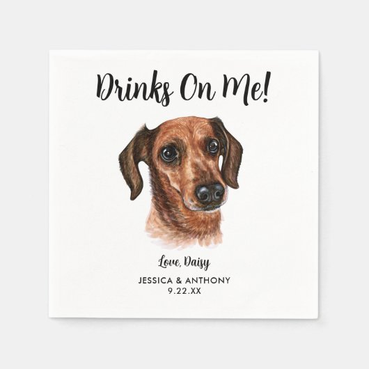 Honden Bruiloft Cocktail Servetjes Servet (Voorkant)