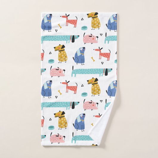 Honden Cartoon Stijl Bad Handdoek (Handdoek)