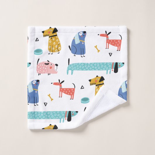 Honden Cartoon Stijl Bad Handdoek (Wasdoekje)